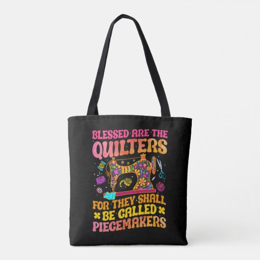 Funny Quilter groovy Tote Bag (Achterkant)