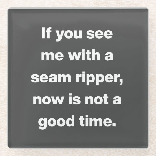 Funny Quilter Problemen Citaat Glazen Onderzetter (Voorkant)