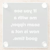 Funny Quilter Problemen Citaat Glazen Onderzetter (Achterkant)