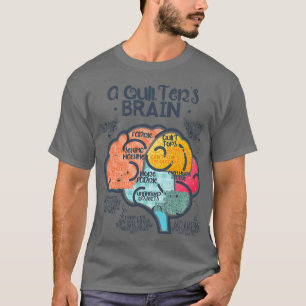 FUNNY QUILTERS BRAIN QUILT QUILTING SEWCHE T-SHIRT