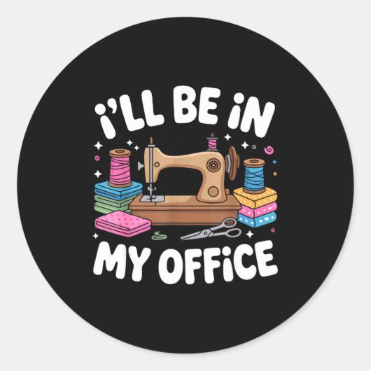 Funny Quilting Art For Men Women Cat Quilt Sewing  Ronde Sticker (Voorkant)