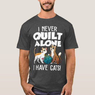 Funny Quilting Art for Men Women Cat Quilt Sewing  T-shirt