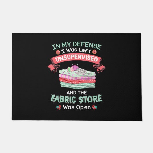 Funny Quilting Fabric Quilters Deurmat (Voorkant)