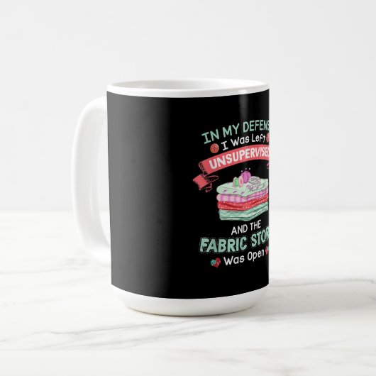 Funny Quilting Fabric Quilters Koffiemok (Voorkant links)