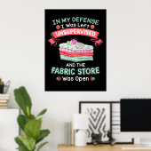 Funny Quilting Fabric Quilters Poster (Thuiskantoor)