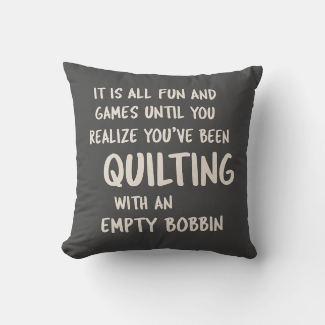 Funny Quilting Problemen Quote voor Quilters Black Kussen (Voorkant)
