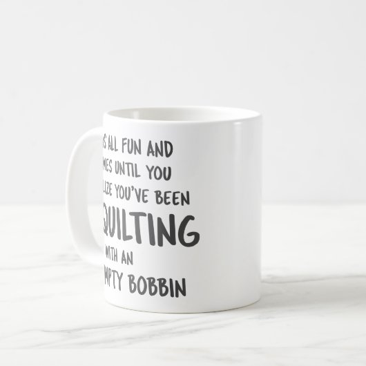 Funny Quilting Problemen Quote voor Quilters Coffe Koffiemok (Voorkant links)