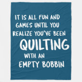 Funny Quilting Problemen Quote voor Quilters in Bl Fleece Deken (Voorkant)