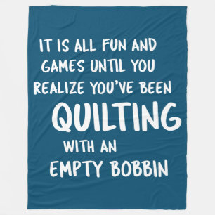 Funny Quilting Problemen Quote voor Quilters in Bl Fleece Deken