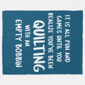 Funny Quilting Problemen Quote voor Quilters in Bl Fleece Deken (Voorkant (Horizontaal))