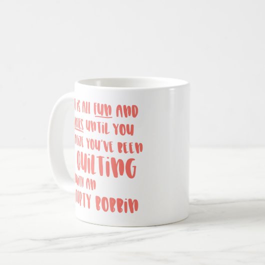 Funny Quilting Problemen Quote voor Quilters Koffiemok (Voorkant links)