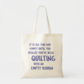 Funny Quilting Problemen Quote voor Quilters Paars Tote Bag (Voorkant)