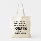 Funny Quilting Problemen Quote voor Quilters | Zwa Tote Bag (Achterkant)