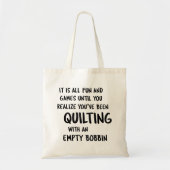 Funny Quilting Problemen Quote voor Quilters | Zwa Tote Bag (Voorkant)