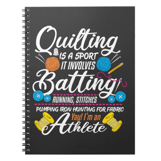 Funny Quilting Sewing Gift Quilter en Sewer Yarn Notitieboek (Voorkant)