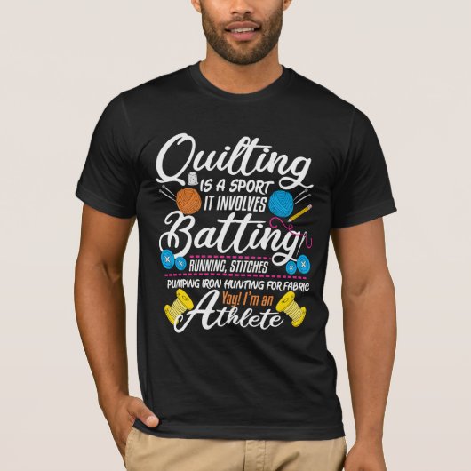 Funny Quilting Sewing Gift Quilter en Sewer Yarn T-shirt (Voorkant)