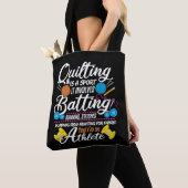 Funny Quilting Sewing Gift Quilter en Sewer Yarn Tote Bag (Dichtbij)