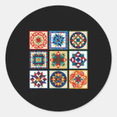 Funny Quilting Sewing Make A Quilt Patterns Quilte Ronde Sticker (Voorkant)