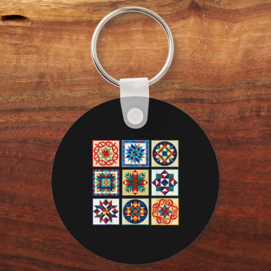 Funny Quilting Sewing Make A Quilt Patterns Quilte Sleutelhanger (Voorkant)