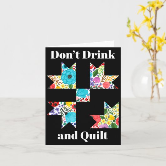 Funny Quilting Sewing Quilt Quilter Gift Kaart (Gele Bloem)