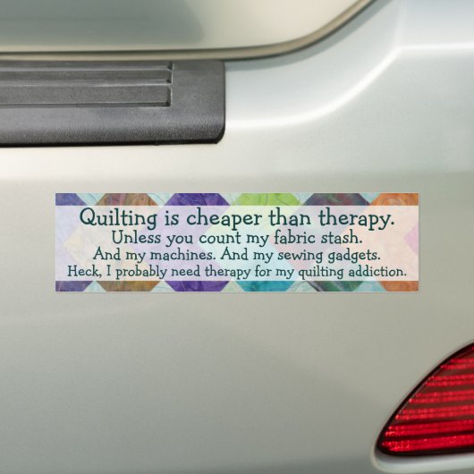 Funny Quilting Thoughts-Bumpersticker Bumpersticker (Op auto)