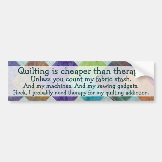 Funny Quilting Thoughts-Bumpersticker Bumpersticker (Voorkant)