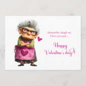 Funny Quirky Angry Lady Valentine’s Day Card Feestdagenkaart (Voorkant)