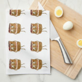 Funny Quirky Black Forest Gateau Chocolate Cake Theedoek (Quarter Fold)