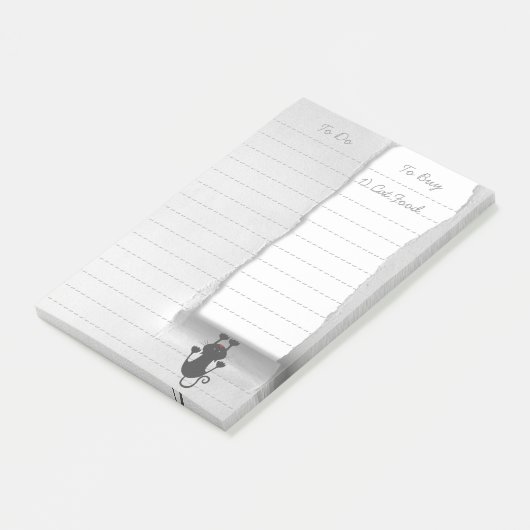 Funny Quirky Cat Tearing Paper Post-it® Notes (Schuin)