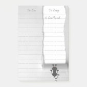 Funny Quirky Cat Tearing Paper Post-it® Notes (Voorkant)