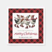 Funny quirky chickens napkins personalized Christm Servet (Voorkant)