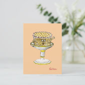 Funny Quirky Cute Gateau Weird Cake Art Humor Briefkaart (Staand voorkant)