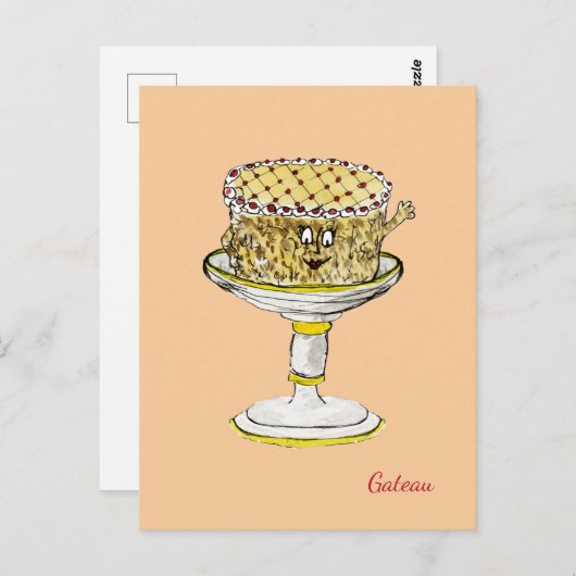 Funny Quirky Cute Gateau Weird Cake Art Humor Briefkaart (Voorkant / Achterkant)