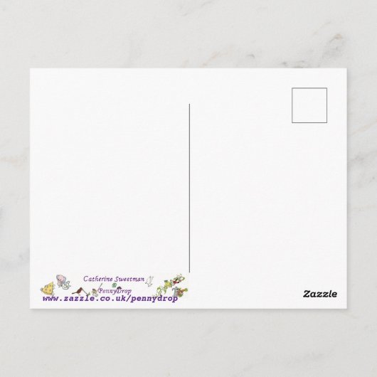 Funny Quirky Cute Gateau Weird Cake Art Humor Briefkaart (Achterkant)