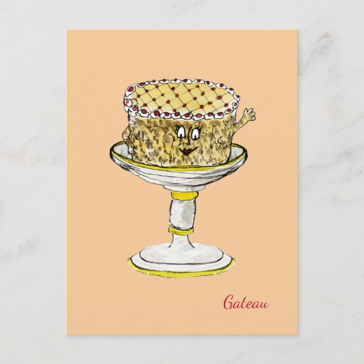 Funny Quirky Cute Gateau Weird Cake Art Humor Briefkaart (Voorkant)
