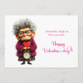 Funny Quirky Lady Bringing Fun Valentine Feestdagenkaart (Voorkant)