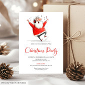 Funny Quirky Santa Claus Christmas Party Invite Kaart