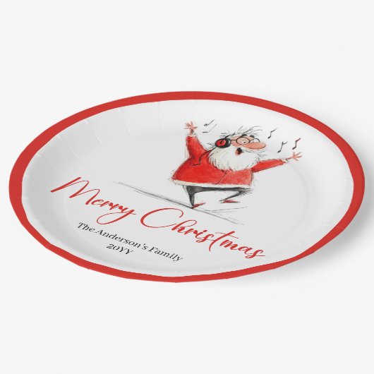 Funny Quirky Santa Claus Festive Holiday Plates Papieren Bordje (Gekanteld)