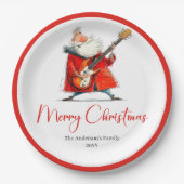 Funny Quirky Santa Festive Holiday Party Plates Papieren Bordje (Voorkant)