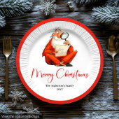 Funny Quirky Santa Festive Holiday Party Plates Papieren Bordje
