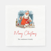 Funny Quirky Santa Hand-Lettered Christmas Napkins Servet (Voorkant)