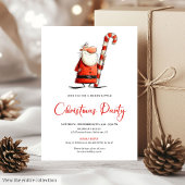Funny Quirky Santa Hand-Lettered Party Invite Kaart