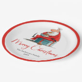 Funny Quirky Santa Watercolor Christmas Plates Papieren Bordje (Gekanteld)