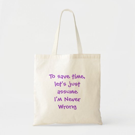Funny Quote Bag Tote Bag (Voorkant)