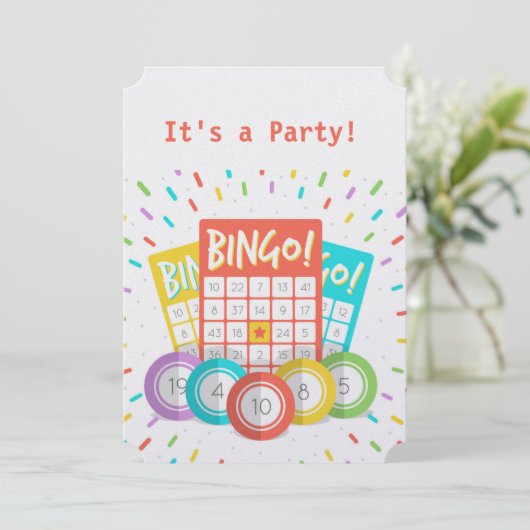 Funny Quote Bingo Theme Birthday Custom nodigt uit Kaart (Staand voorkant)