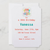 Funny Quote Bingo Theme Birthday Custom nodigt uit Kaart (Achterkant)