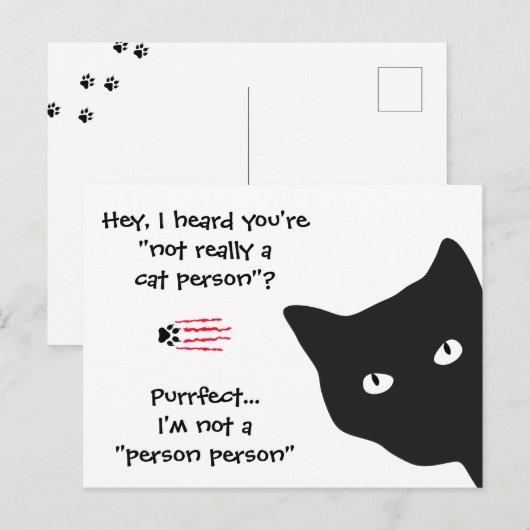 Funny Quote Black Cat Briefkaart (Voorkant / Achterkant)
