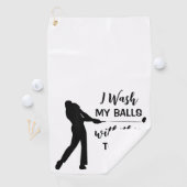Funny Quote Black Script Golf Towel Golfhanddoek (Insitu)
