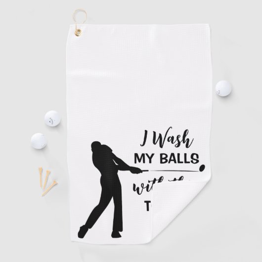 Funny Quote Black Script Golf Towel Golfhanddoek (Insitu)