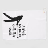 Funny Quote Black Script Golf Towel Golfhanddoek (Horizontaal)